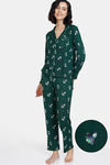 Zivame Snowman Knit Poly Pyjama Set - Mountain View — thumbnail 1
